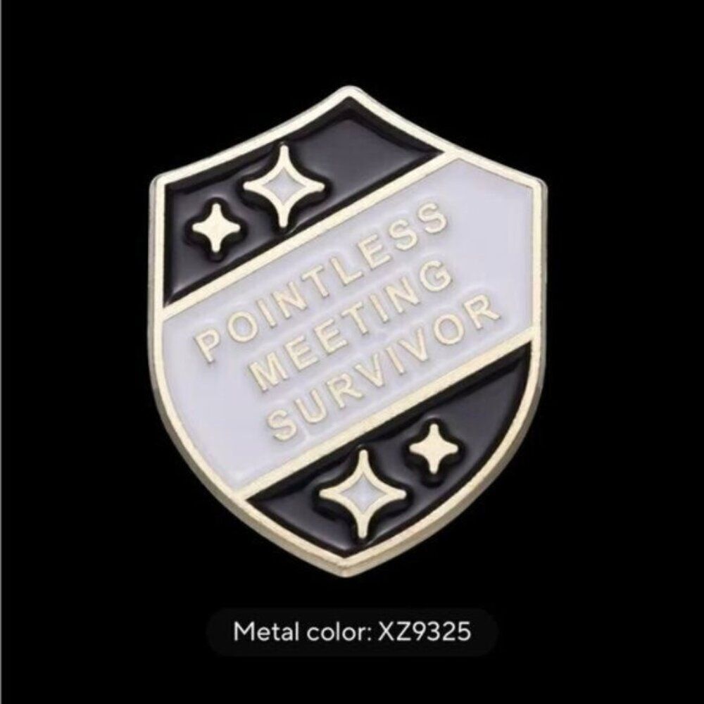 3/20 Pointless Meeting Survivor Shield Pin